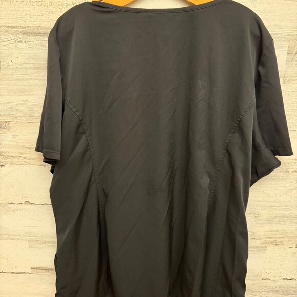 HH Works Healing Hands Scrubs Madison Top Women's 3X Black Shoot Sleeve Pockets - Picture 2 of 4